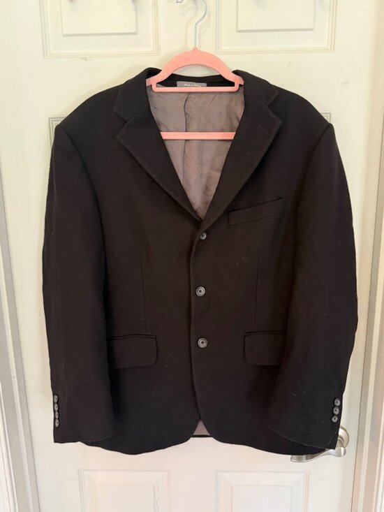 Oscar de la Renta Other - Oscar De La Renta Men's Black Wool 3 Button Blazer Size 40 Regular